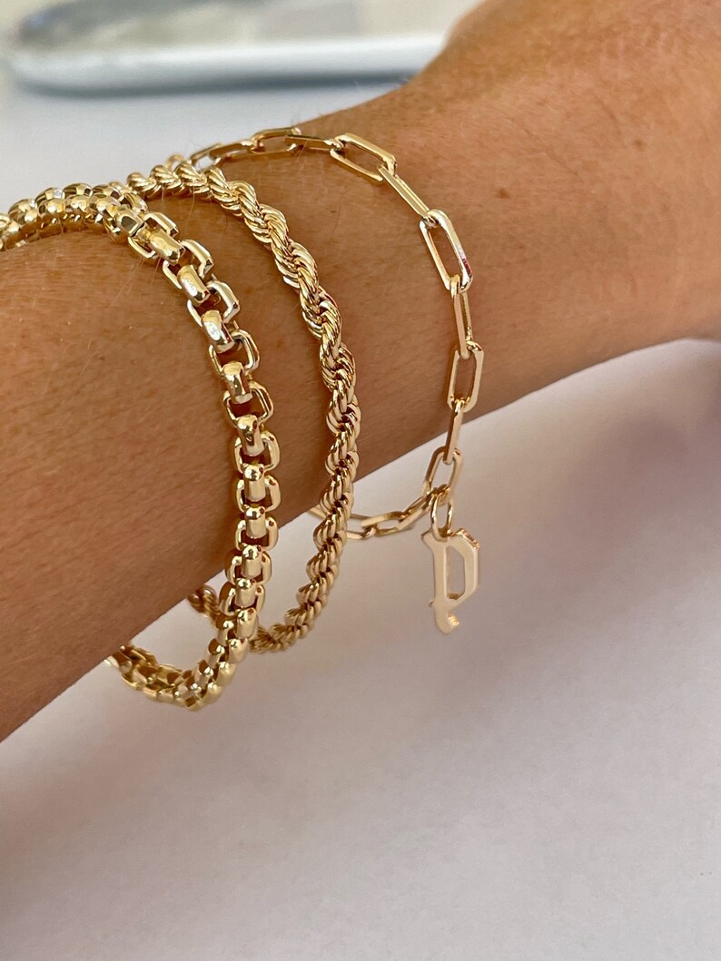 Gold Initial Bracelet Initial Bracelet Personalized Letter Etsy