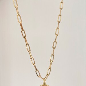 18k Gold Plated Paperclip Medallion Layering Set main image 1