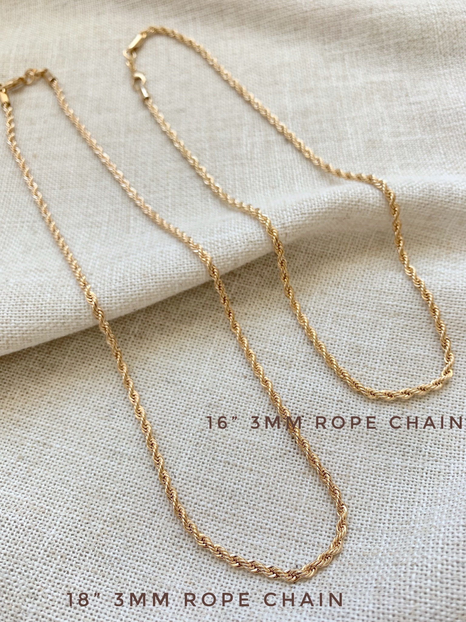 18K Gold Filled Rope Necklace – Herself Collections