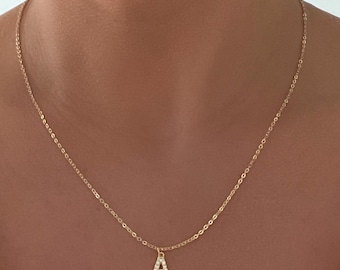 Gold Initial Necklace, 18k Gold Filled Initial Necklace, Personalized Jewelry, Gift For Her, Letter Necklace, Letter Necklace, Bridesmaids