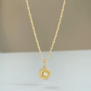 Opal Necklace, Opal Jewelry, Dainty Necklace, Coin Necklace, Gold Pendant Necklace, Minimalist Opal Necklace, Birthday, Gold Jewelry