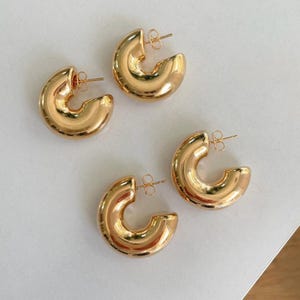 Chunky Hoop Earrings, Small Gold Hoop Earrings, Thick Hoop Earrings, Wide Hoop Earrings, Small Hoops, Gold Earrings, Open Hoop Earrings
