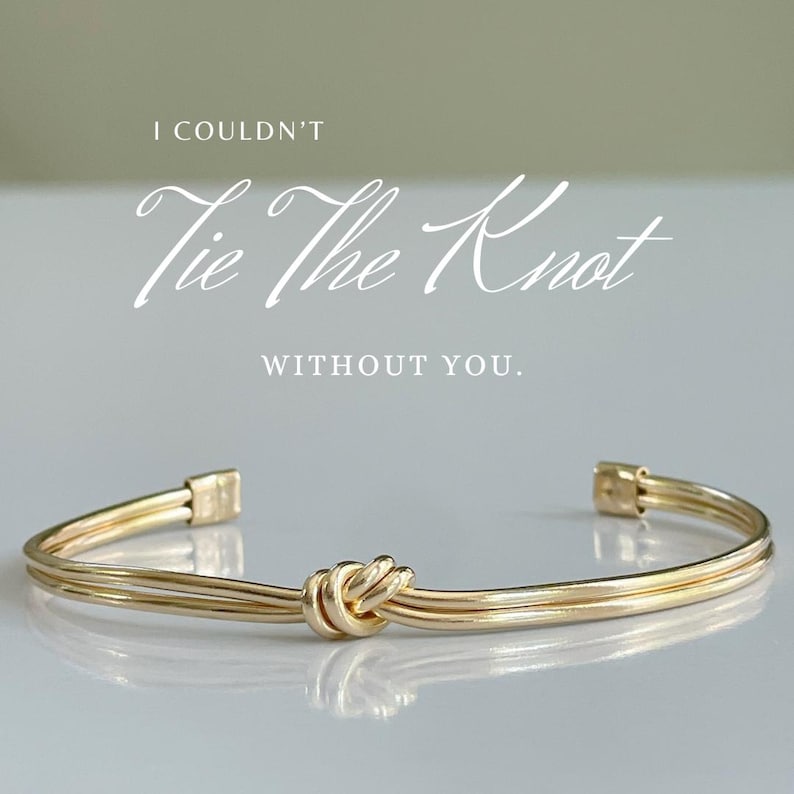 Tie the Knot Bracelet 18k Gold Filled Knot Bracelet For Bridal Party Gift For Bridesmaid Proposal Mother Daughter Gift Friendship Gift afbeelding 1