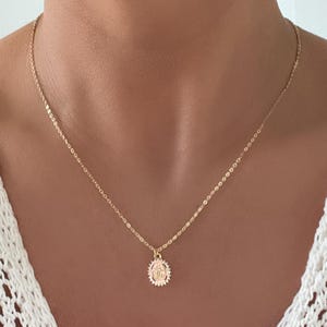 Dainty Virgin Mary Necklace, Religious Necklace, Catholic Necklace, Baptism, Gift For Her, Mary Necklace, Gift For Mom