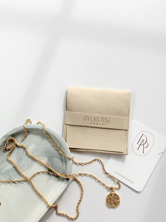 Gold angel medallion necklace sale