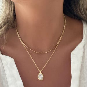 Diamond Necklace, Dainty Necklace, Diamond Pendant, Layering Necklace, Gold Necklace, Gift For Her, CZ Necklace, Anniversary Gift, Birthday