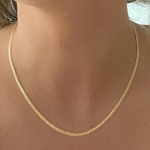 Gold Filled Layering Chain Necklace, , Snake Chain Necklace, Layering Necklace, Waterproof Necklace, Herringbone
