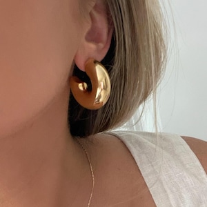 Chunky Hoop Earrings, Small Gold Hoop Earrings, Thick Hoop Earrings, Wide Hoop Earrings, Small Hoops, Gold Earrings, Open Hoop Earrings