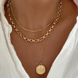 Coin Necklace, Gold Coin Necklace, Gold Filled Necklace, Necklaces For Women, Dainty Necklace, Birthday Gift For Her, Medallion Necklace