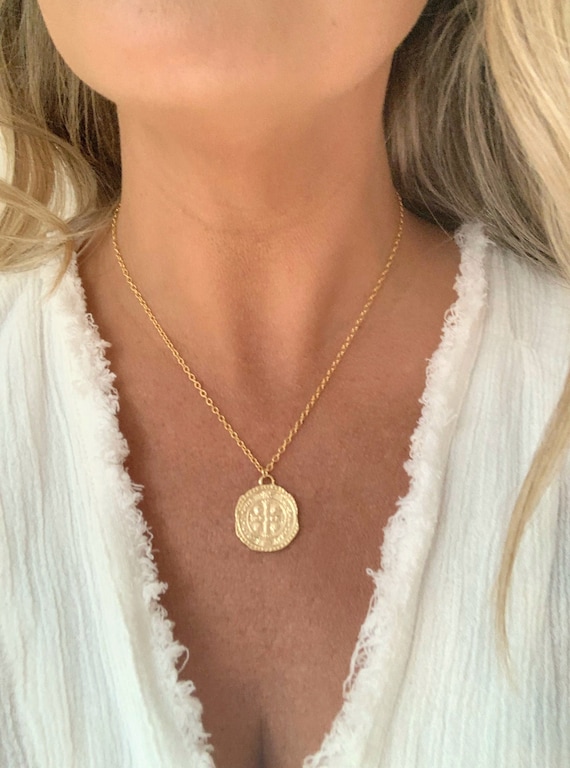 Coin Necklace Gold Coin Necklace Gold Filled Necklace Necklaces for Women Dainty Necklace Birthday Gift for Her Medallion Necklace Etsy