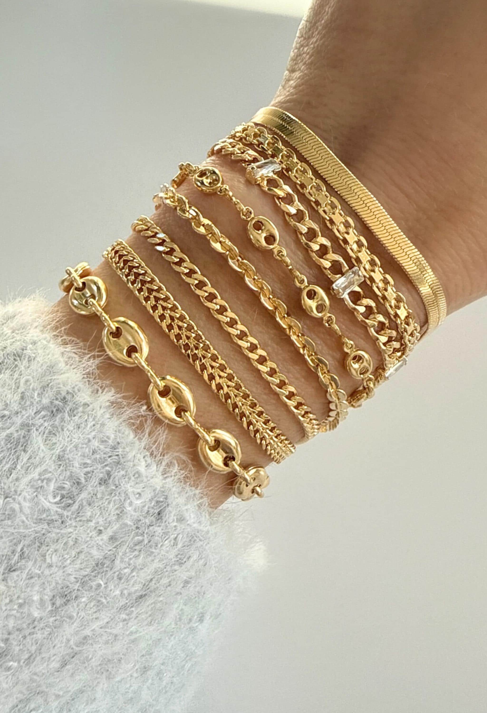 18K Gold Chain Bracelet Gold Bracelets Dainty Bracelet Gift Idea 