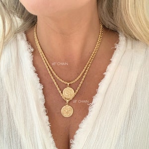 Zodiac Necklace, Gold Coin Zodiac Necklace, Minimalist Jewelry Gift For Her, Pisces Necklace, Aquarius Necklace, Personalized Gift For Women image 6