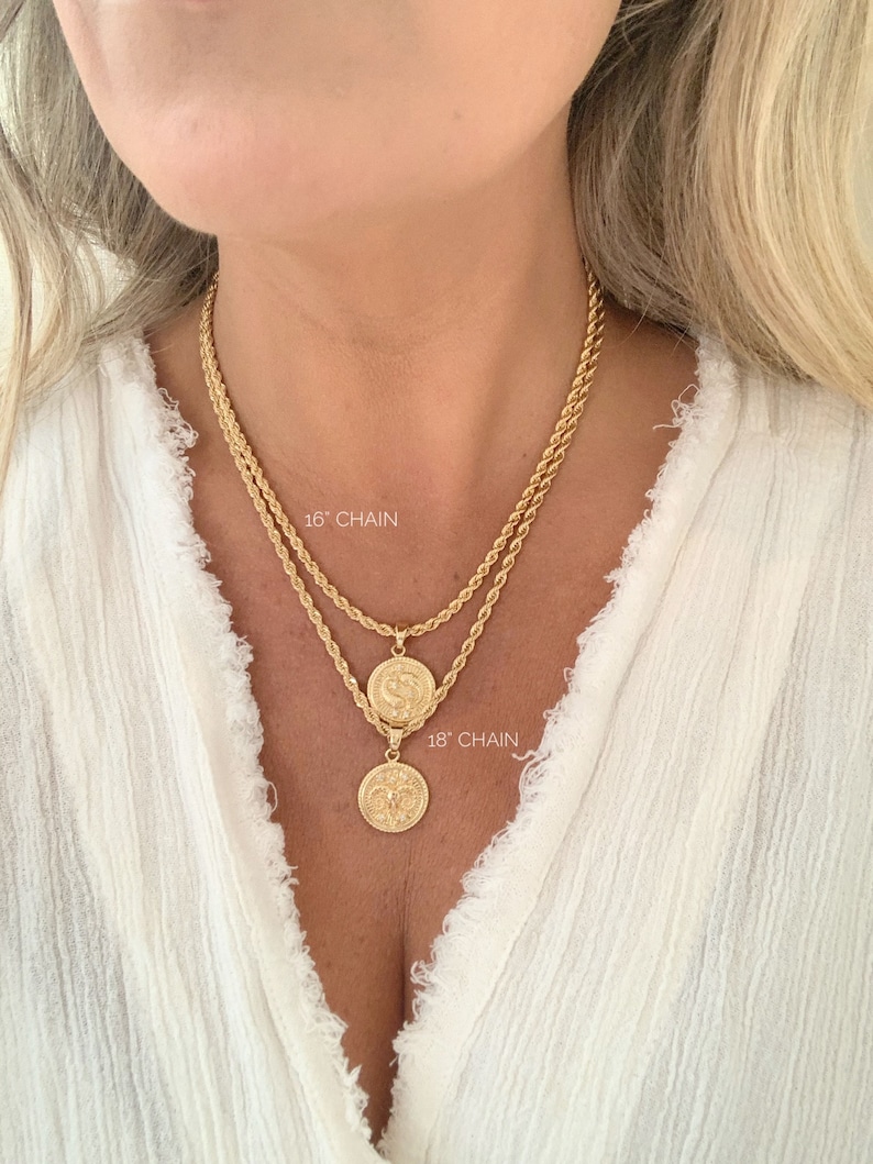 Zodiac Necklace, Gold Coin Zodiac Necklace, Minimalist Jewelry Gift For Her, Pisces Necklace, Aquarius Necklace, Personalized Gift For Women image 6