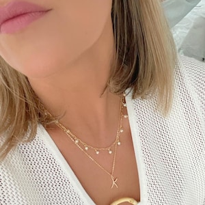 Dainty Initial Necklace, Gold Letter Necklace, Personalized Necklace, Custom Initial Necklace, Gold Jewelry, Birthday Gift For Her, Mom Gift