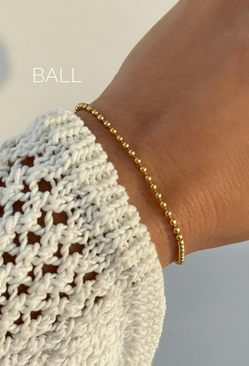 Gold Bracelet Dainty Bracelets Herringbone Bracelet Minimalist Jewelry Layering Women Everyday Gold Chain Bracelet Delicate Stackable image 10