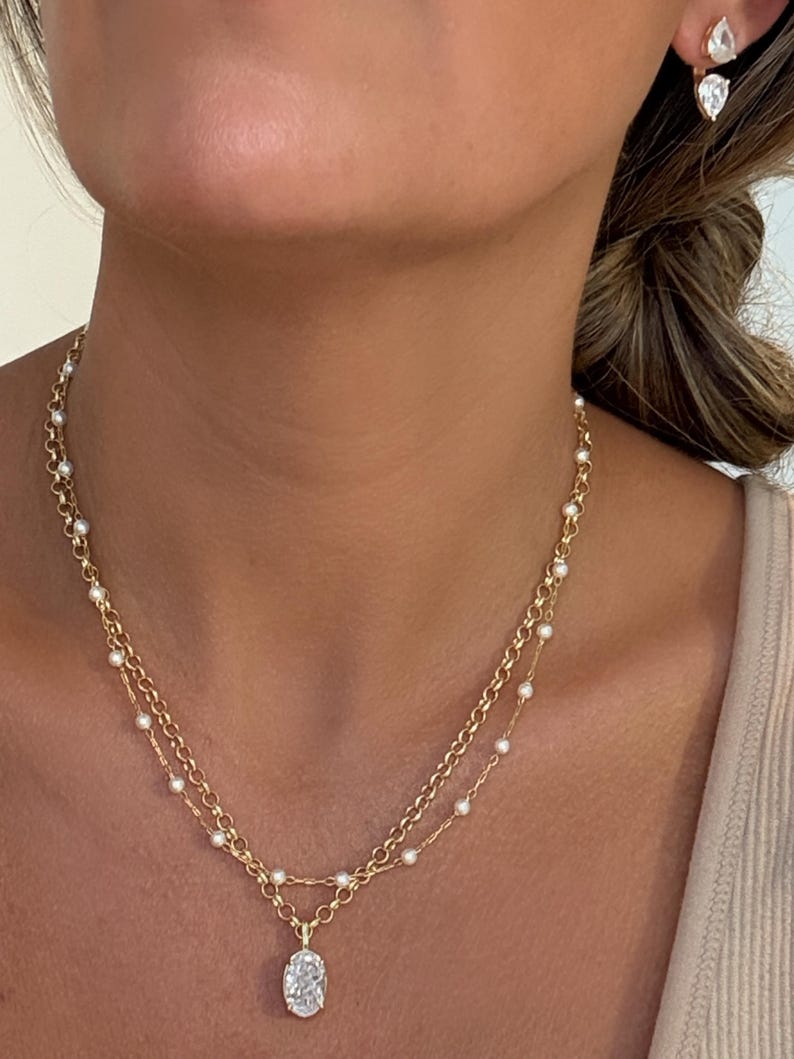 Gold Filled Pearl Necklace Dainty Chain Jewelry Bridesmaid Gift Wedding Party Present Minimalist Design Simple Elegant Style Floating Pearl Pendant Delicate Bridal Accessory Perfect Thank You Gift Maid Of Honor Present Quality Crafted 18k