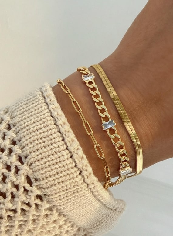 gold dress bracelets 18k Filled Bracelet Gold Bracelet Bracelet Set Dainty Bracelet Gift for Her for Women Rope Bracelet Dainty Bracelet Bracelet sets