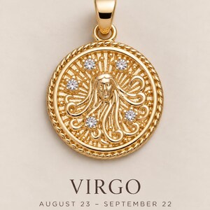 Gold Zodiac Necklace Personalized Gift For Her Scorpio Sagittarius Libra Aquarius Pisces Zodiac Jewelry Gift For Women Birthday Gift