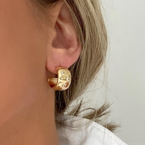 Gold Huggies, Gold Filled Huggies, Thick Hoop Earrings, Gold Hoops, Small Hoop Earrings, Minimalist Earrings, Gift For Her, Birthday Gift