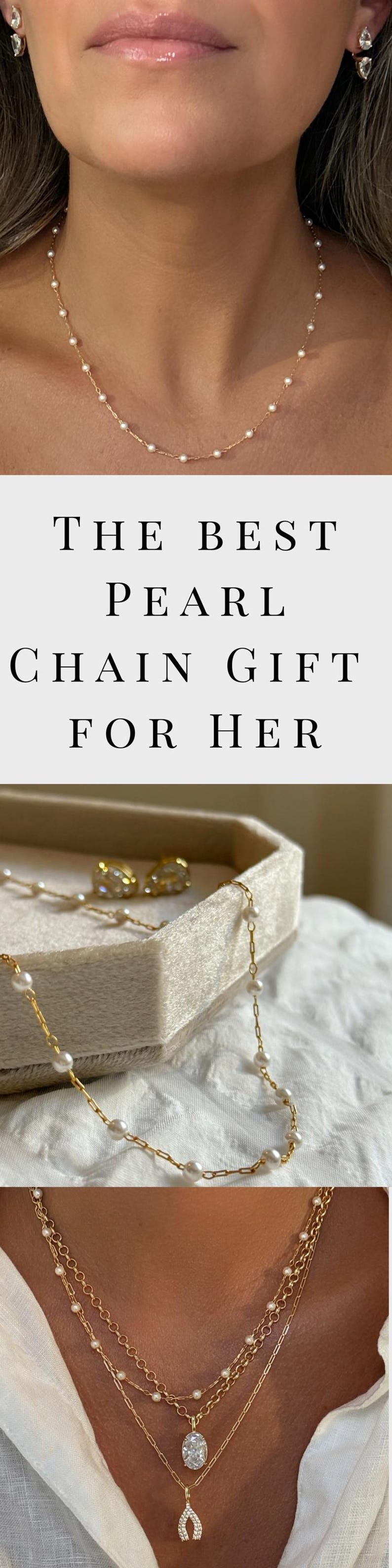 Bridesmaid Gifts Wedding Party Present Gold Filled Pearl Necklace Dainty Chain Design Bridal Jewelry Set Minimalist Style Simple Elegant Accessory Floating Pearl Pendant Delicate Construction Quality Crafted Thank You Gift Maid Of Honor