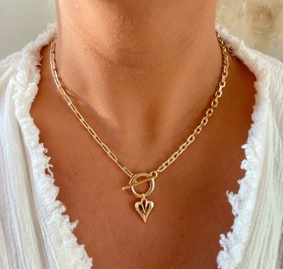 18k gold 2024 toggle necklace