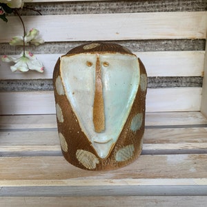 Vintage Art Pottery Anthropomorphic Face Bank Unique Decor