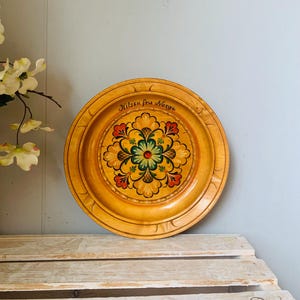 Vintage Norwegian Rosemaling Wood Bowl: Hand Carved Floral Design