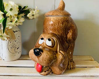 Vintage McCoy Cookie Jar Hound Dog “Thinking Puppy” #272 Made In USA Mid Century Kitchen