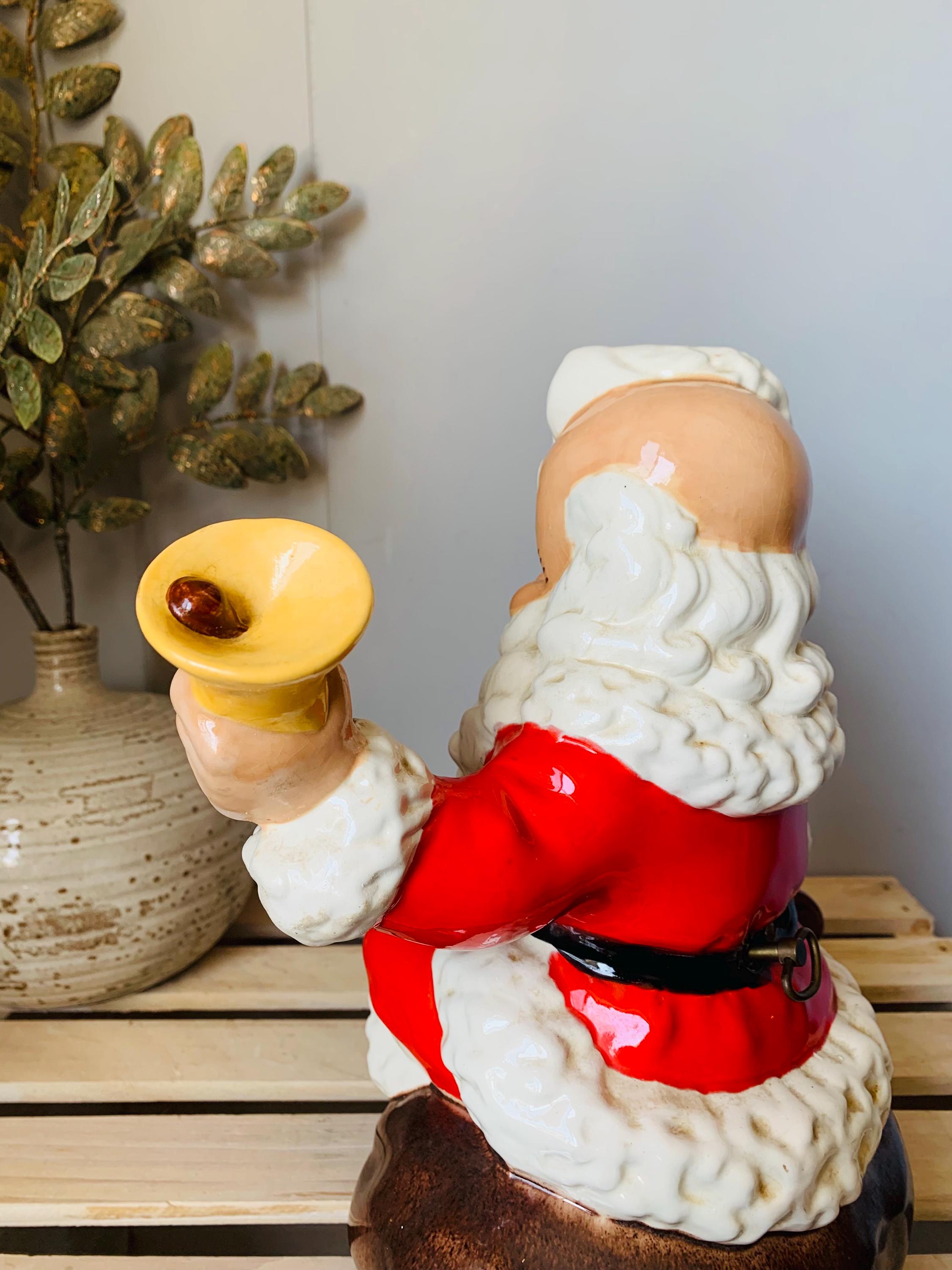 ヴィンテージ陶器サンタの置物：1960年代のアトランティックモールド製