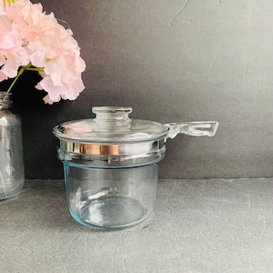 Vintage Pyrex Flameware Glass Pot Double Boiler 6283 NO INNER POT