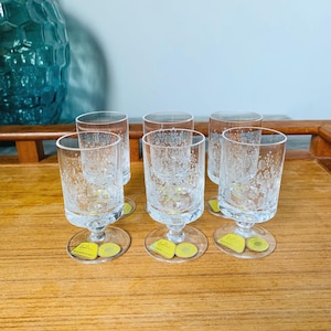 Vintage Etched Cordial Glasses Set Of 6 Rosenthal Crystal Aperitif Sherry Glasses