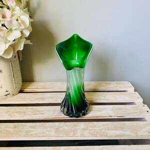 ヴィンテージ ジャック・イン・ザ・パルピット 花瓶 緑と白の渦巻き