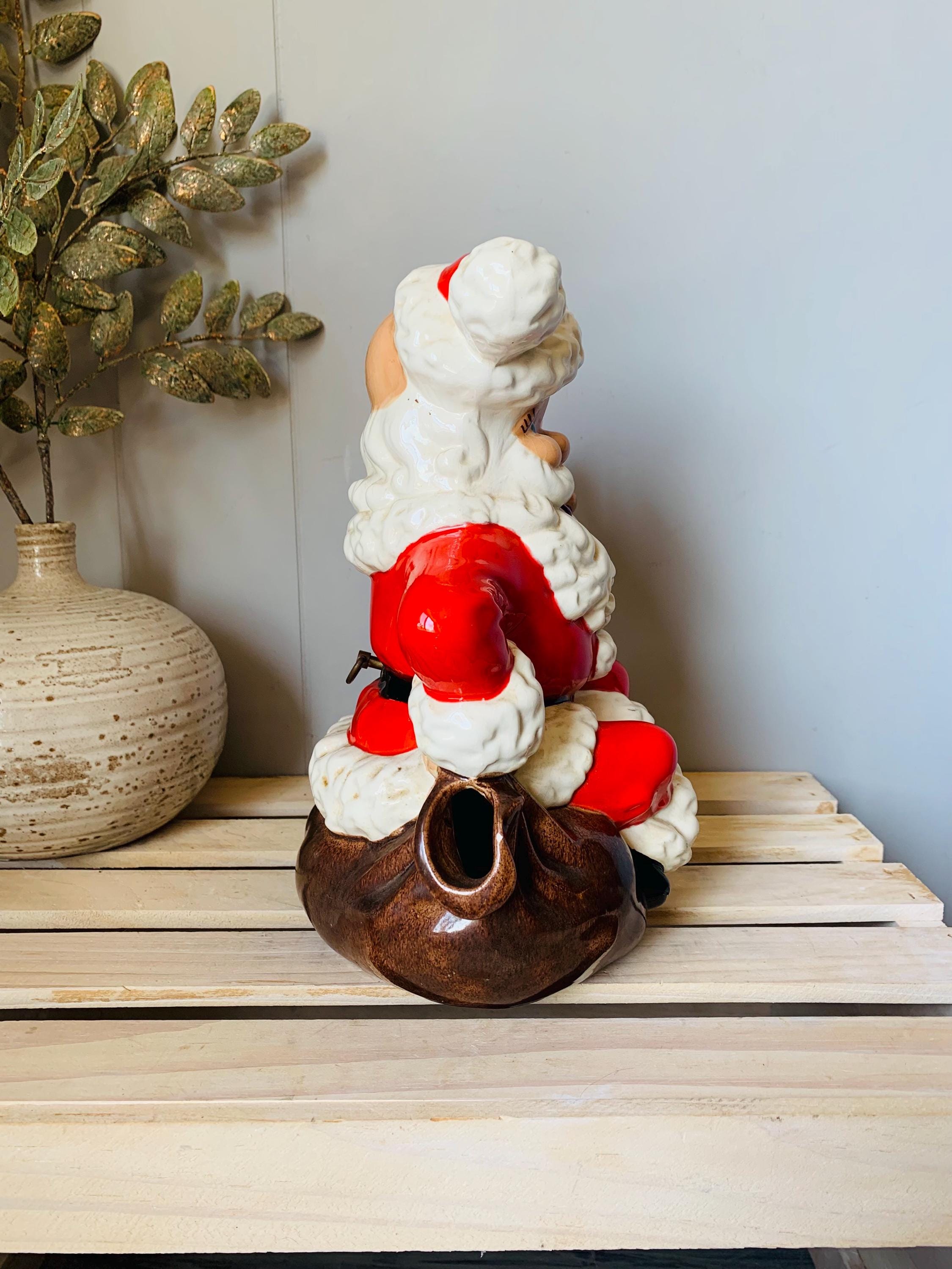 ヴィンテージ陶器サンタの置物：1960年代のアトランティックモールド製