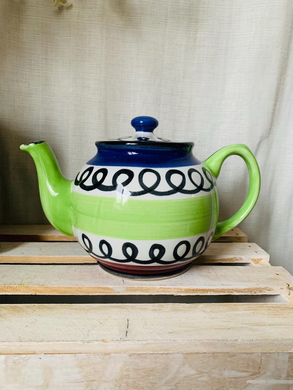 James Sadler社製 コレクタブルティーポット 新品 James Sadler Reckless Teapot Blue Green Whittard of Chelsea
