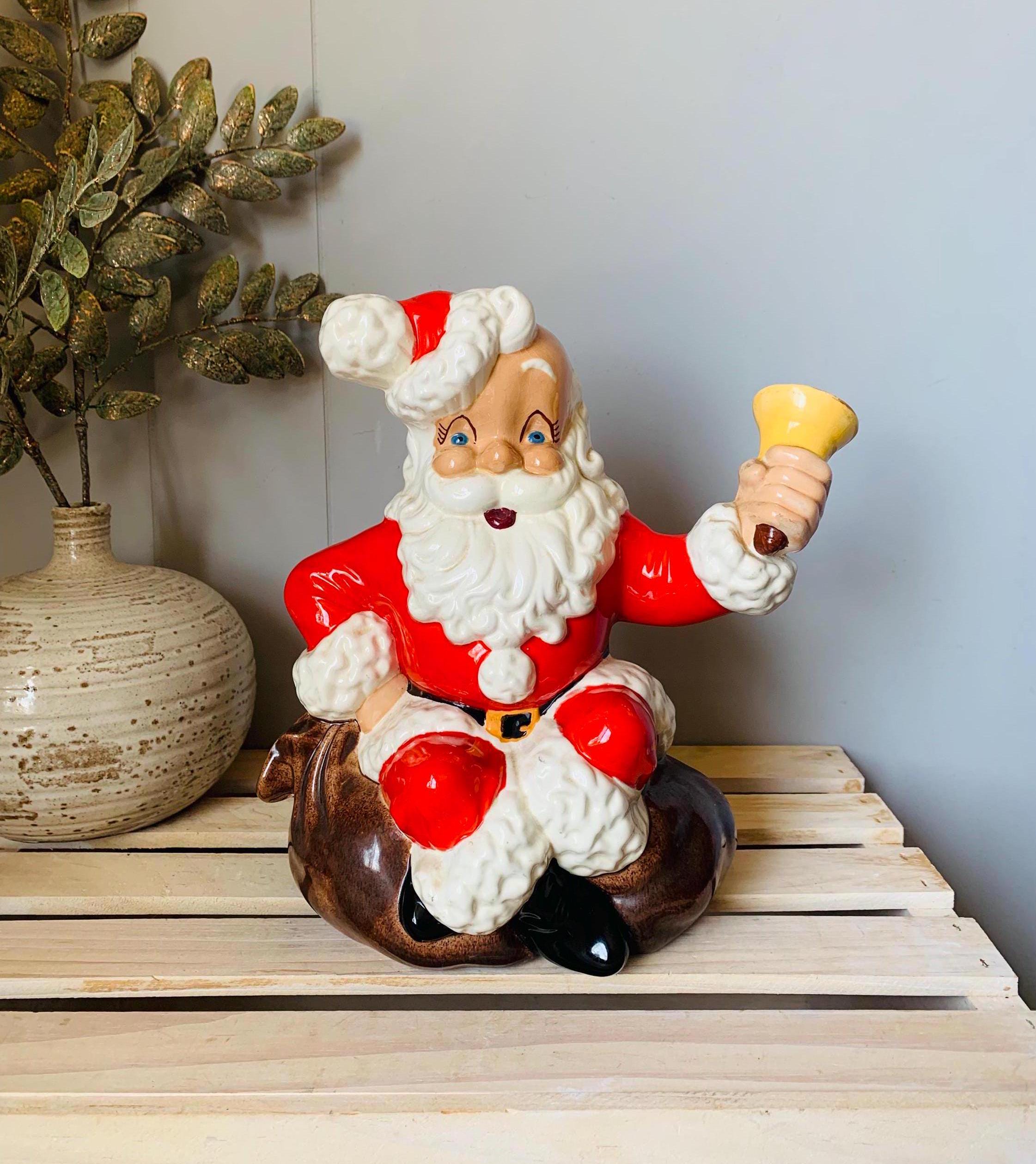 ヴィンテージ陶器サンタの置物：1960年代のアトランティックモールド製
