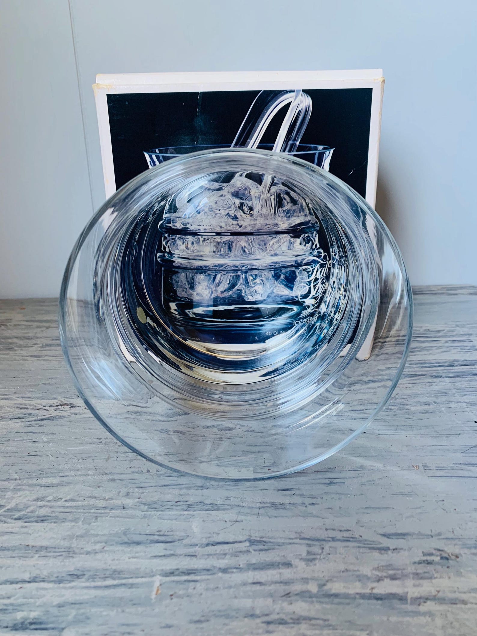 Colony Tall Ships Glass Ice Bucket With Tongs Original Label With Box ...