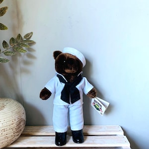 Bear Forces of America Navy Dress Whites Hat With Tag 10” Plush Military
