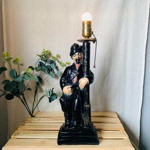 Vintage Bar Lamp Drunk Leaning On Lamp Post Tested Works No Shade Some Damage