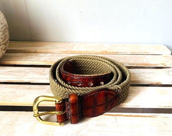J. Crew Brown Leather Belt: Solid Brass Buckle, Size 32  display picture 1