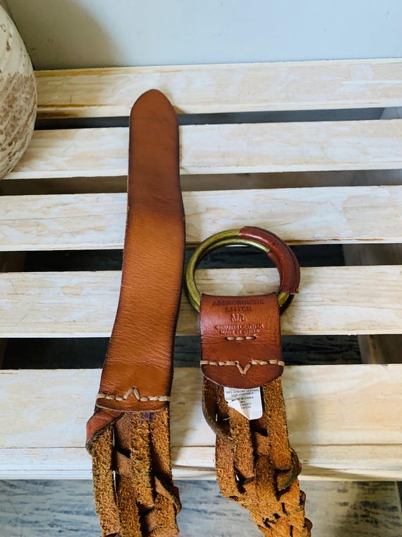 Brown Leather Woven Belt - Abercrombie & Fitch - Boho  display picture 2