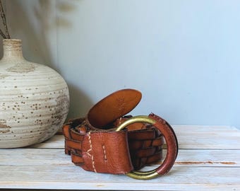 Brown Leather Woven Belt - Abercrombie & Fitch - Boho  display picture 2