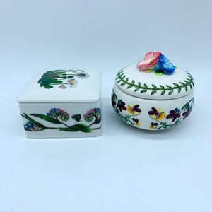 Portmeirion Botanischer Garten Blumenstrauß Trinket Boxes Paar Schmuckschatullen Quadratische und runde Form Blumengeschenk für Mutter Schwester Tochter