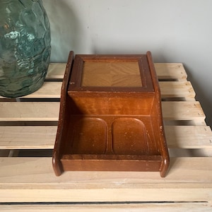 Vintage Herren Holz Kommode Valet Schmuckschatulle Organizer Schlüssel Brieftasche Münzen Manschettenknöpfe Ringe Vatertagsgeschenk