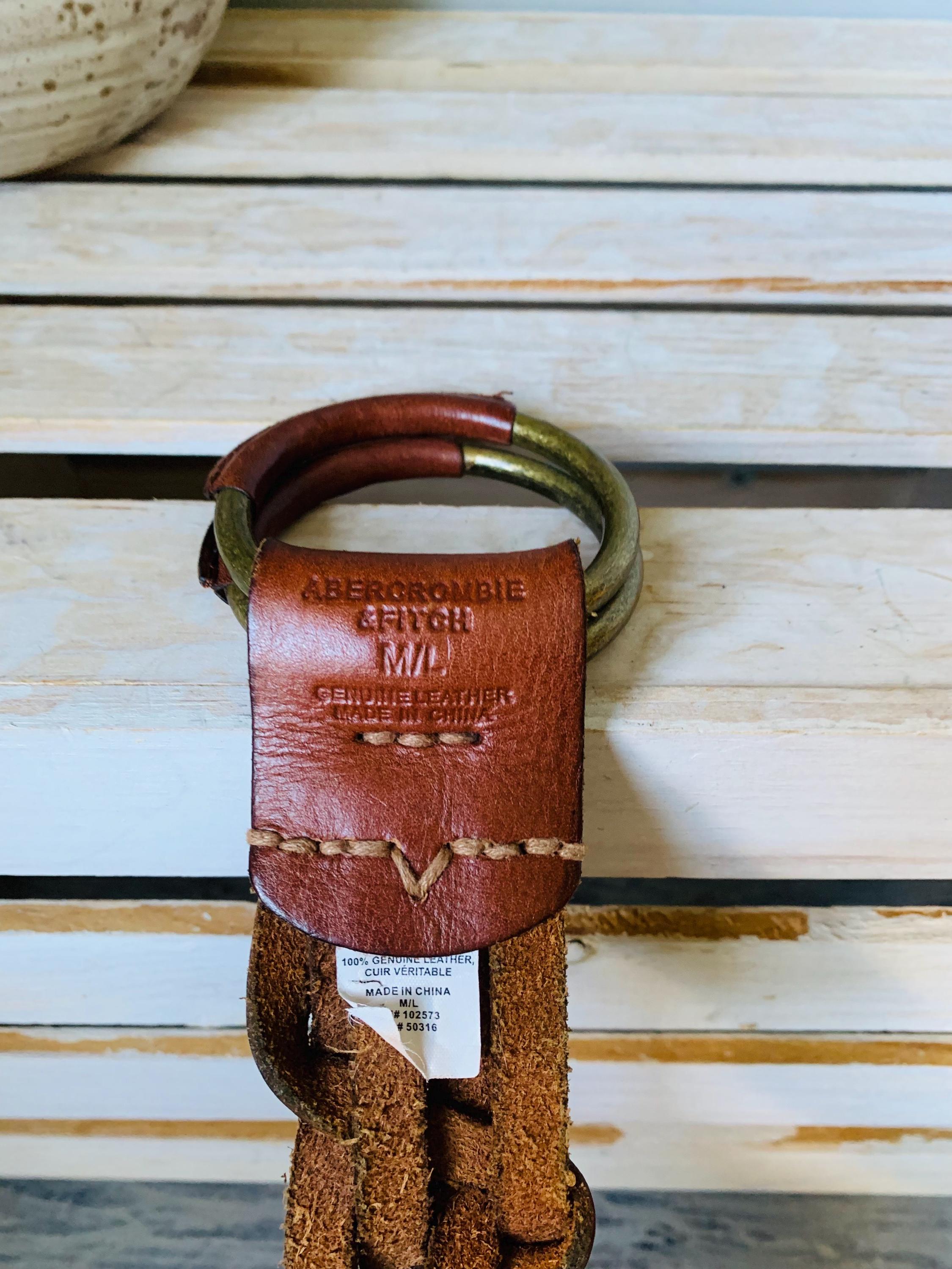 Abercrombie & Fitch Genuine Brown English Leather Belt Size M Abercrombie & Fitch Leather Brown Belts for Men for sale | eBay main image 4