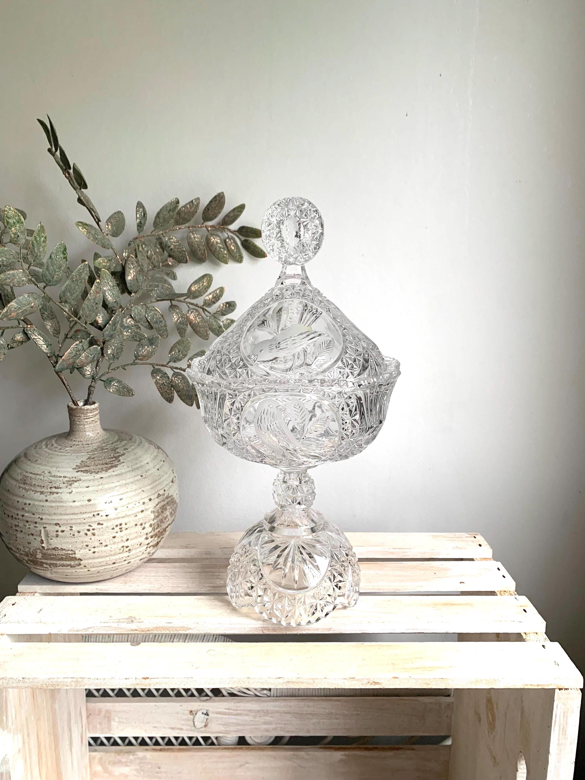 【西ドイツ製ヴィンテージ】HOFBAUER ルビークリスタル キャンディボックス 西ドイツ製ヴィンテージ】HOFBAUER ルビークリスタル キャンディ
