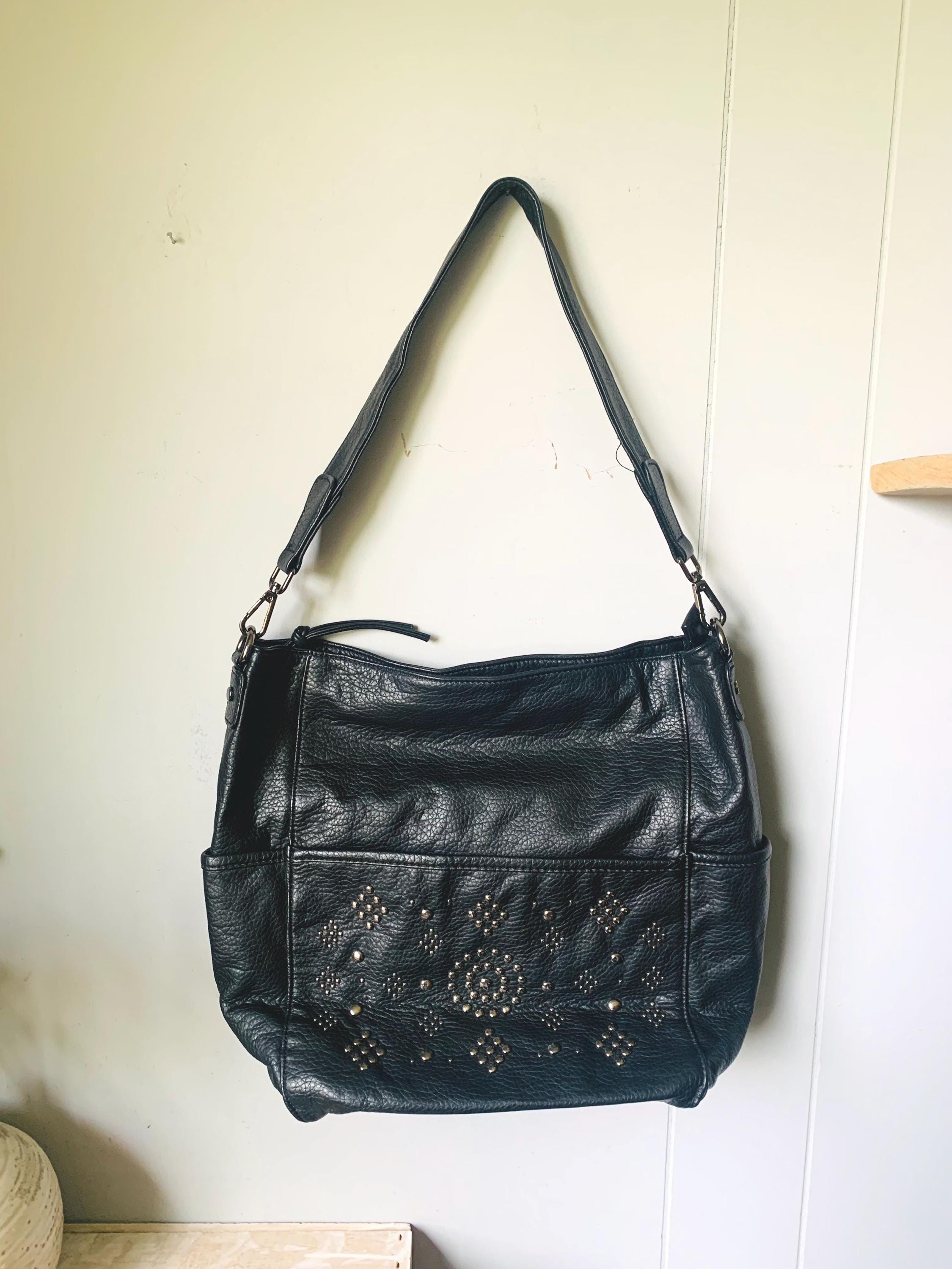 Vintage Carlos Santana Studded Faux Leather Shoulder Bag  display picture 1