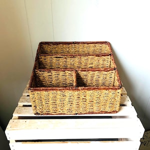 Woven Jute Letter Holder 3 Tier Mail Desk Organizer Natural Fiber Office Desk Accessories