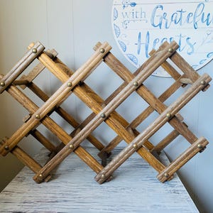 Rangement Vintage Style Accordéon En Bois (MCM) - Meuble à Stylos Extensible - Occasion Fonctionnel