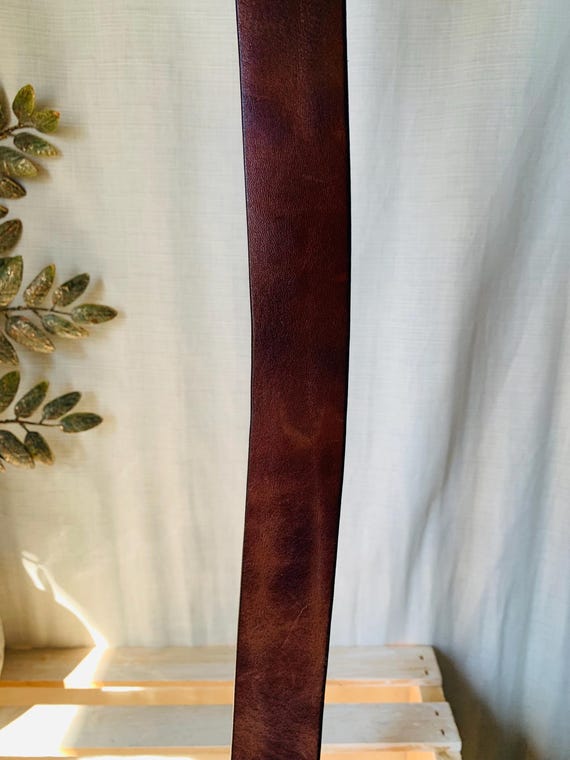 Brave Beltworks Brown Italian Leather Belt Y2K Grunge Size  display picture 3