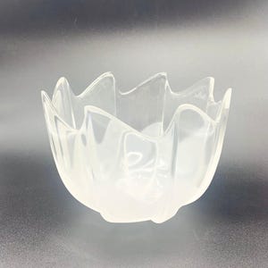 Rosenthal Studio Line Ice Dew Crystal Frosted Glass Bowl Centerpiece Bowl Tulip Shaped